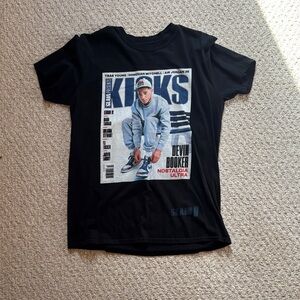 Devin Booker Nike Black Graphic T-Shirt with Magazine Print